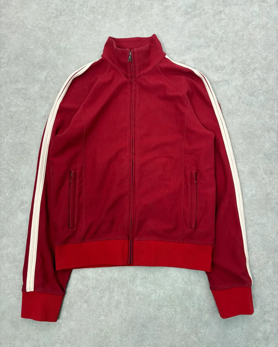 SS2008 Prada Red Zip-Up Sweater plCfuMO 0
