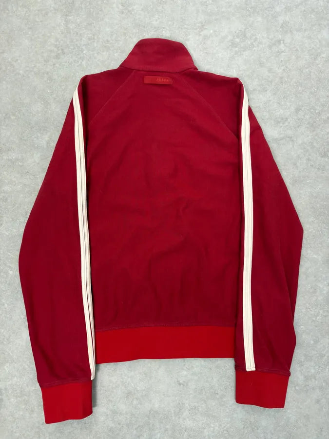 SS2008 Prada Red Zip-Up Sweater plCfuMO 5