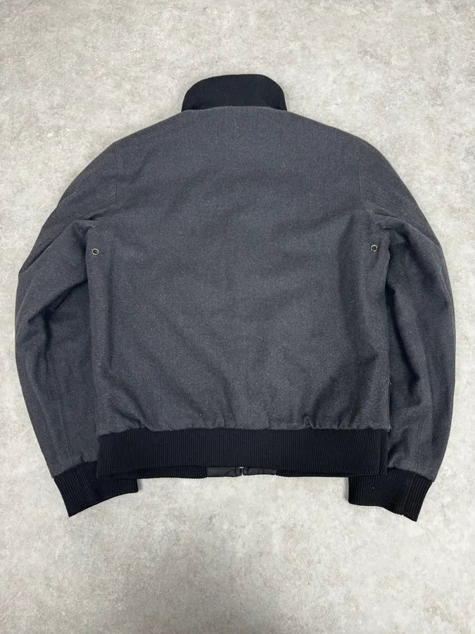 Prada Reversible Grey Wool Black Nylon Bomber Jacket knALgTb 6