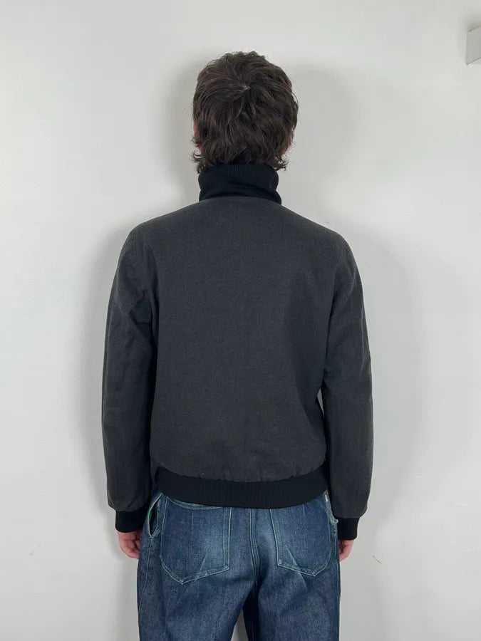 Prada Reversible Grey Wool Black Nylon Bomber Jacket knALgTb 4