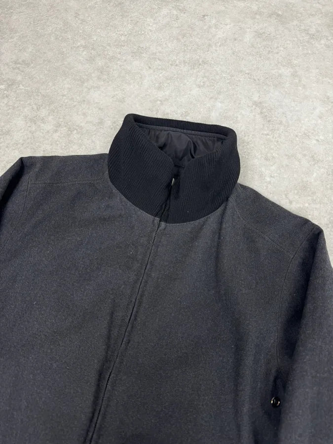 Prada Reversible Grey Wool Black Nylon Bomber Jacket knALgTb 8