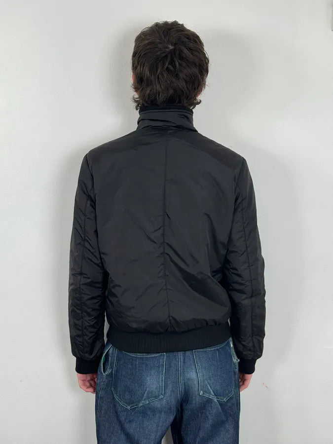 Prada Reversible Grey Wool Black Nylon Bomber Jacket knALgTb 5