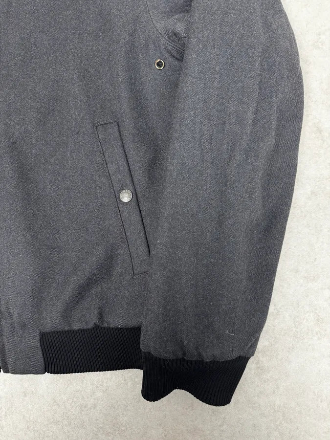 Prada Reversible Grey Wool Black Nylon Bomber Jacket knALgTb 12