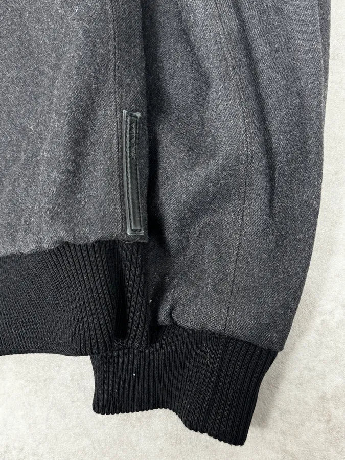 Prada Reversible Grey Wool Black Nylon Bomber Jacket knALgTb 14