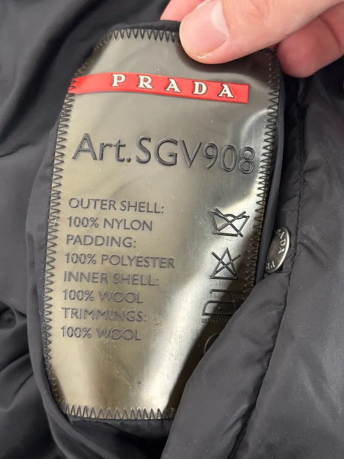 Prada Reversible Grey Wool Black Nylon Bomber Jacket knALgTb 17