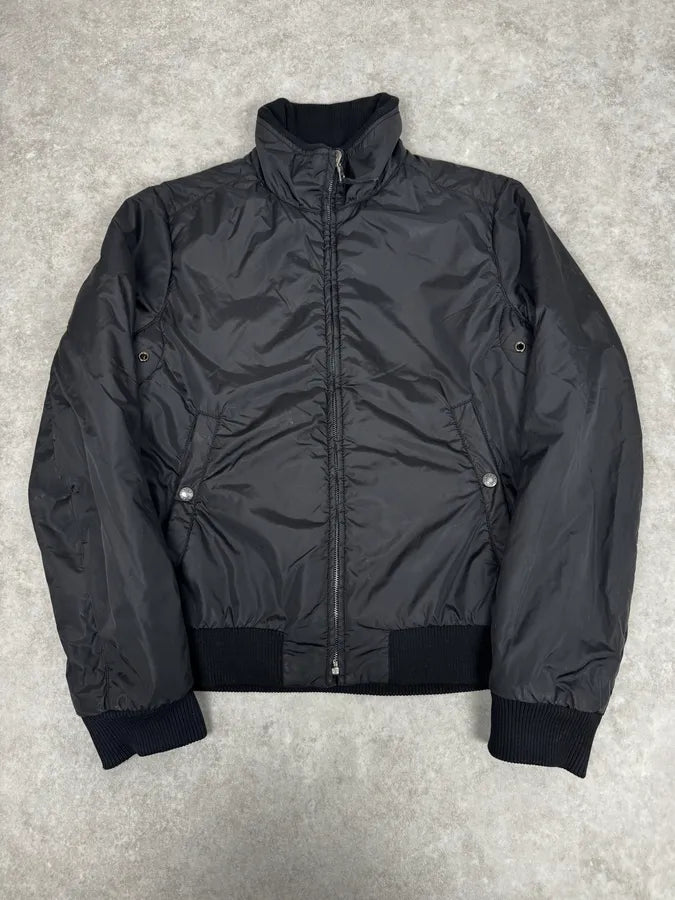Prada Reversible Grey Wool Black Nylon Bomber Jacket knALgTb 1