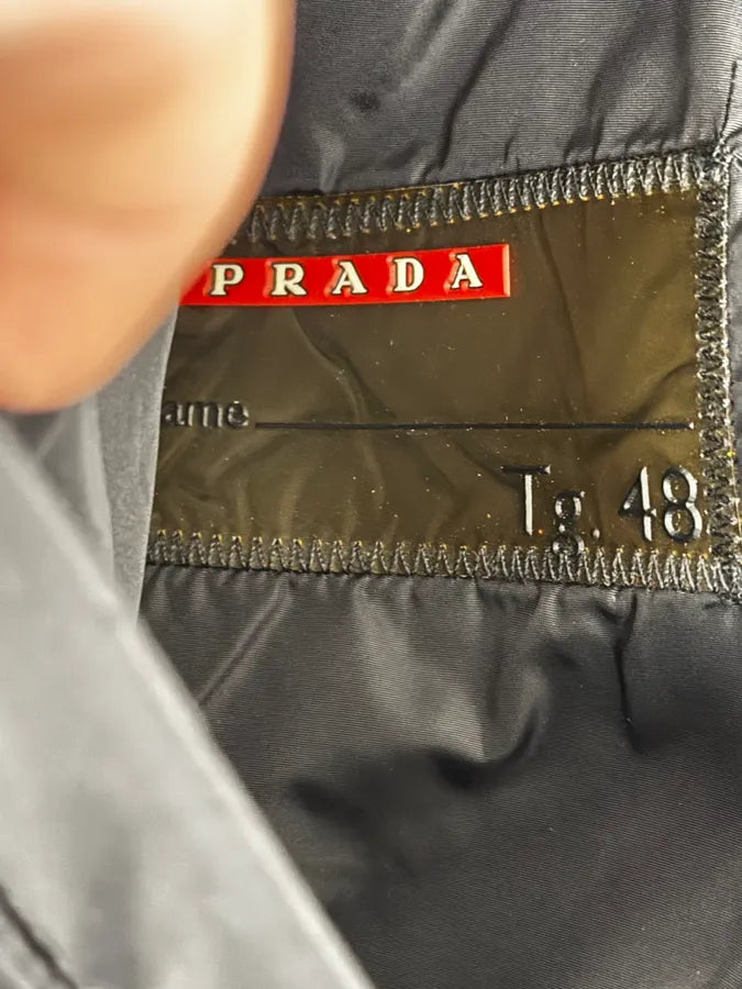 Prada Reversible Grey Wool Black Nylon Bomber Jacket knALgTb 16