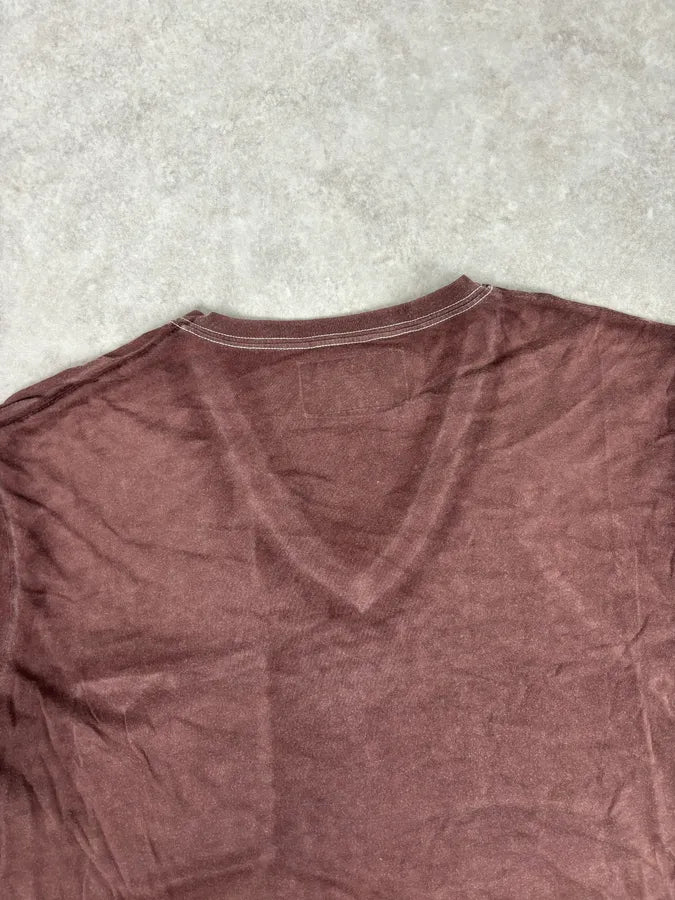 2000s Prada V Neck Irregular Rust T-Shirt WwzaITT 5