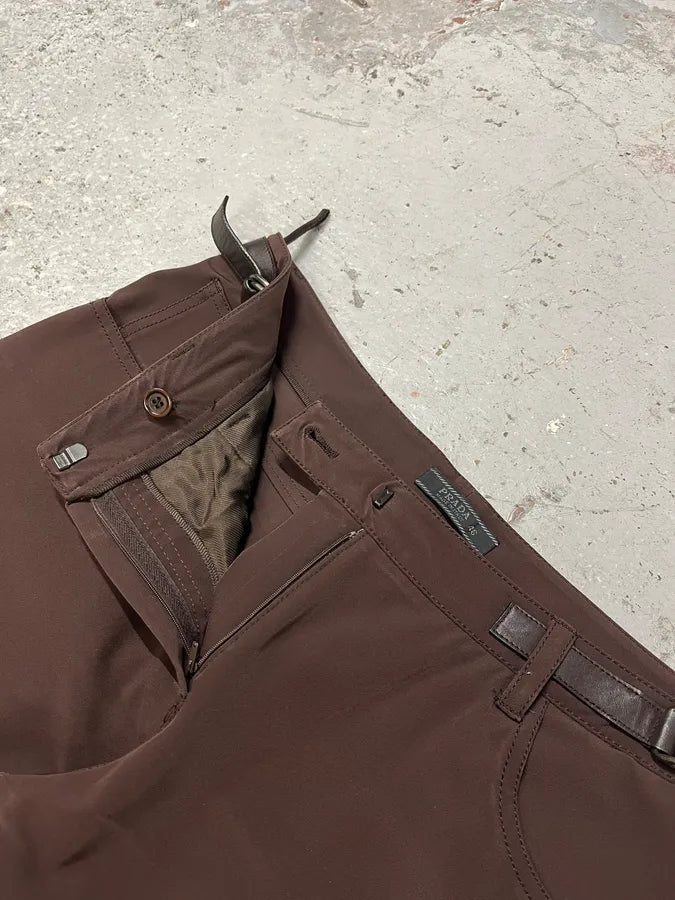Prada Technical Adjustable Brown Pants xKlaglz 9