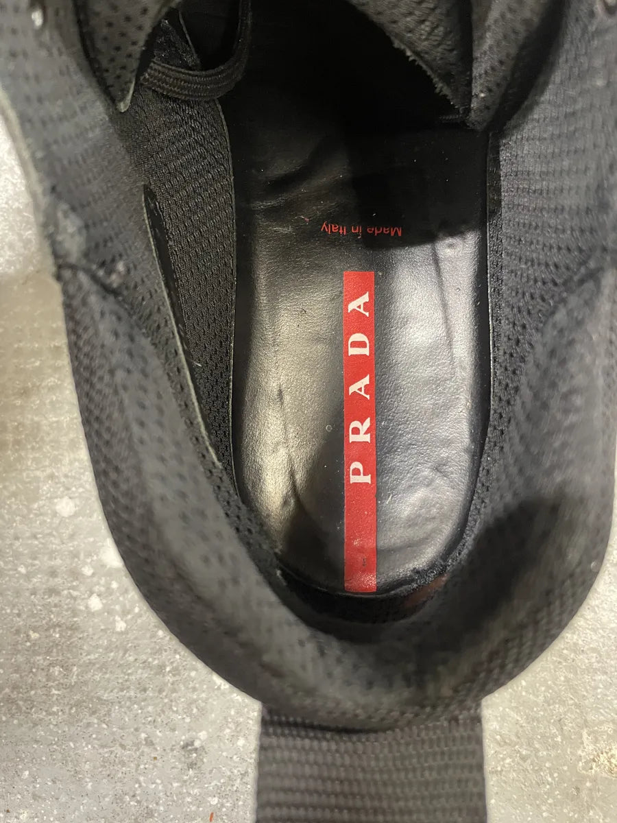 Prada Vibram Black Combat Laced Leather Low Boots (42.5eu/us9) 11