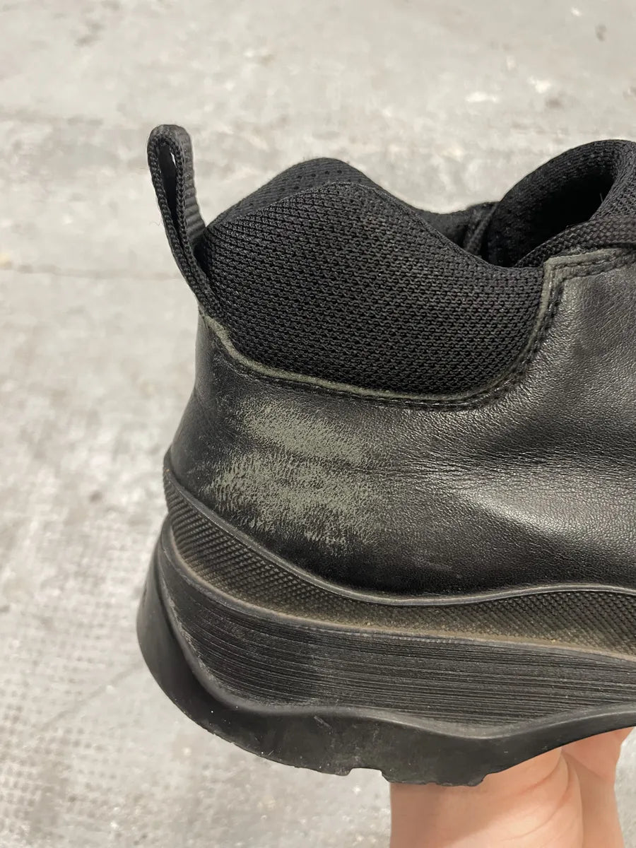 Prada Vibram Black Combat Laced Leather Low Boots (42.5eu/us9) 4