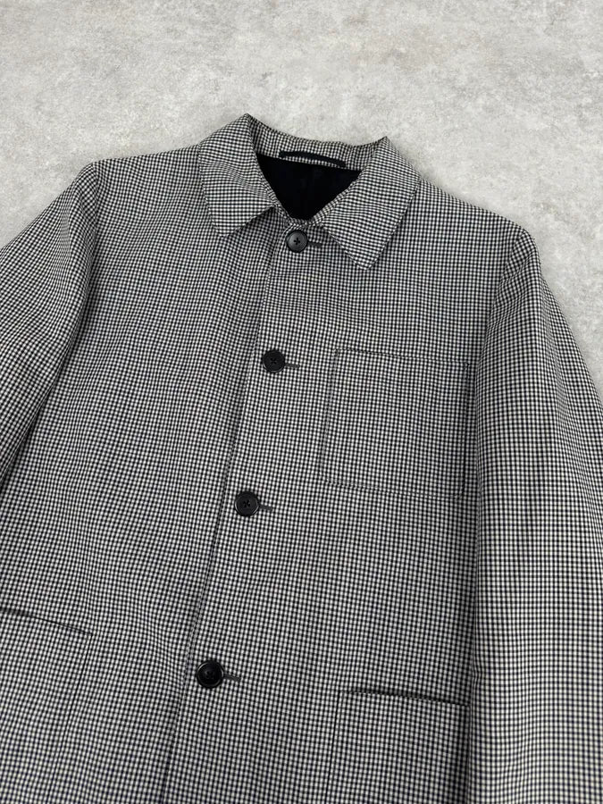 2010s Prada Checkered Classy Houndstooth Trench Coat RKSjVZV 4