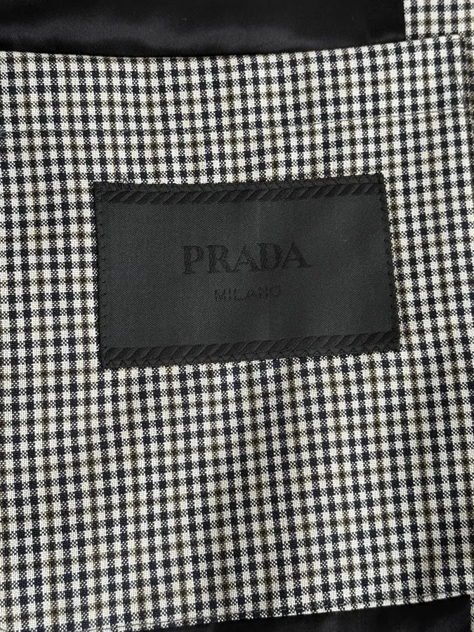Prada White Checkered Classy Trench Coat RKSjVZV 9