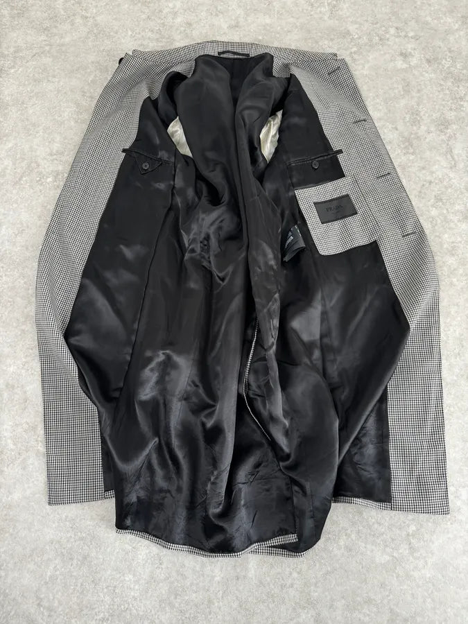 2010s Prada Checkered Classy Houndstooth Trench Coat RKSjVZV 6