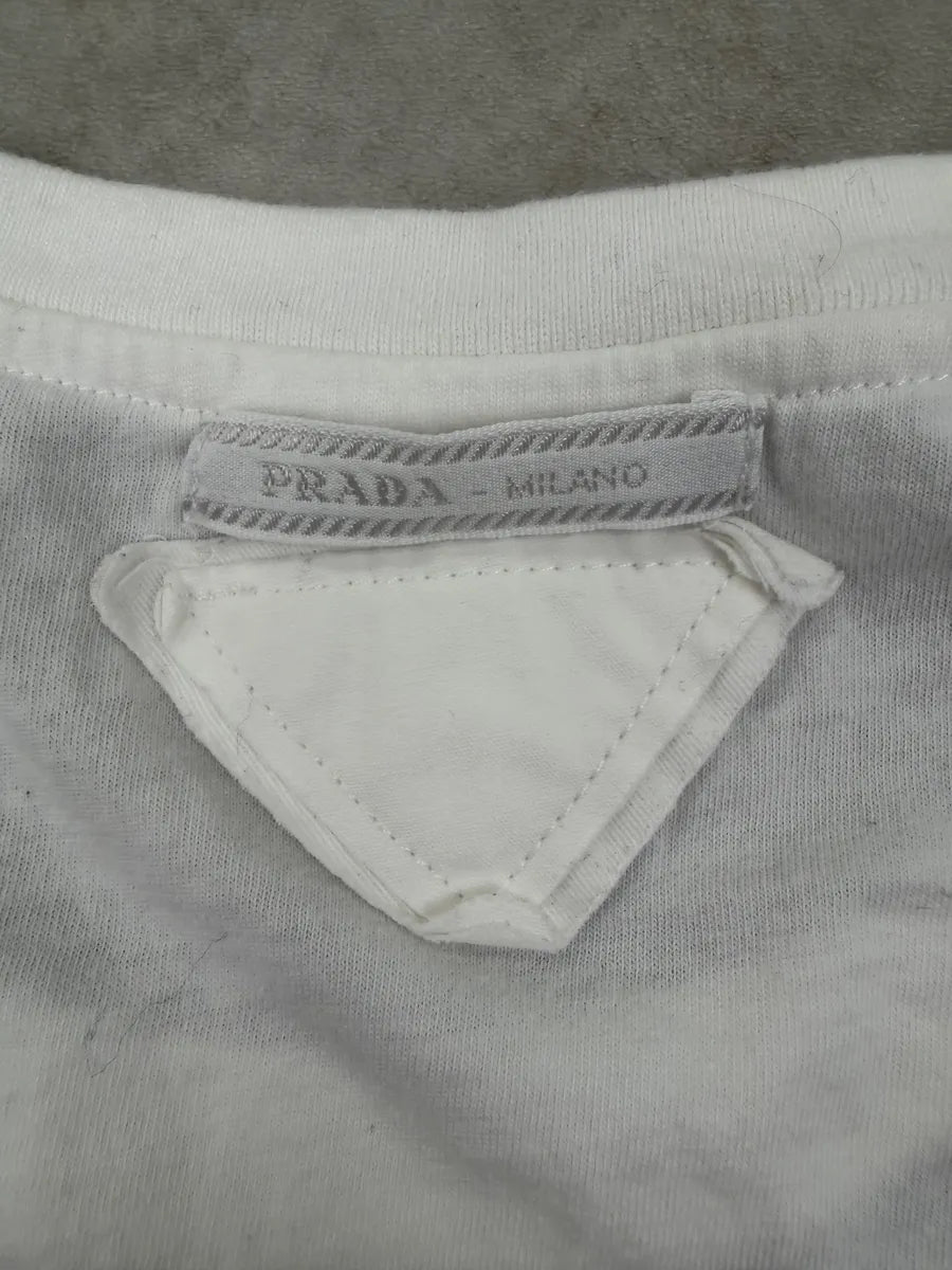 SS2010 Prada White Grey Beach Holliday T-Shirt rjxPTQo 8