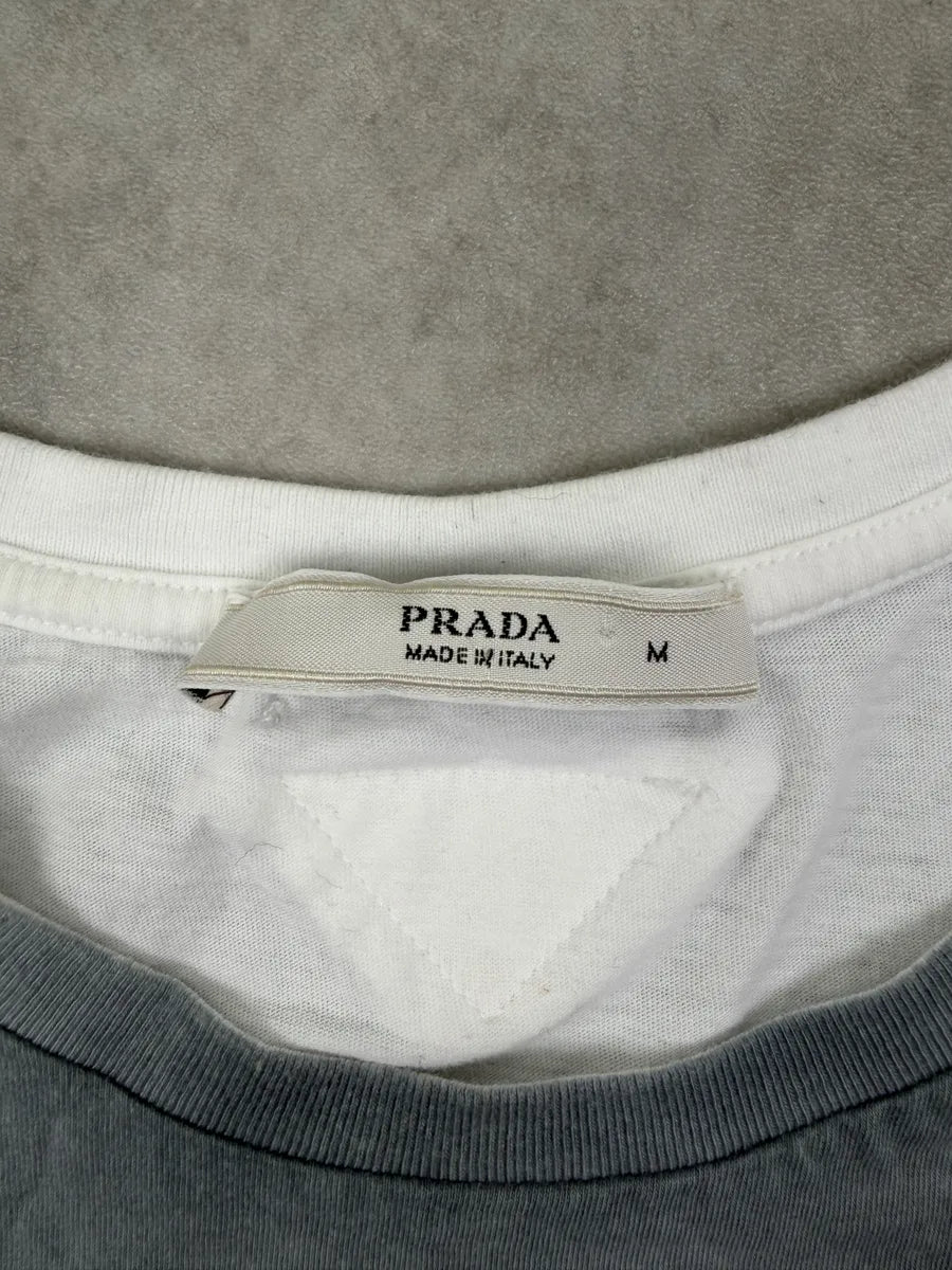 SS2010 Prada White Grey Beach Holliday T-Shirt rjxPTQo 5