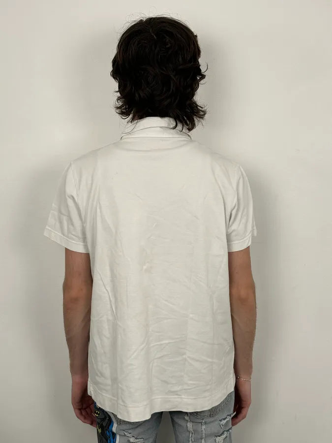 2000s Prada White Cotton Contrast Trim  Polo Shirt  sodgEUO 2