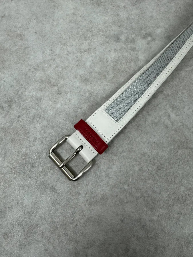 Prada White Grey Leather Belt TtqimdA 4