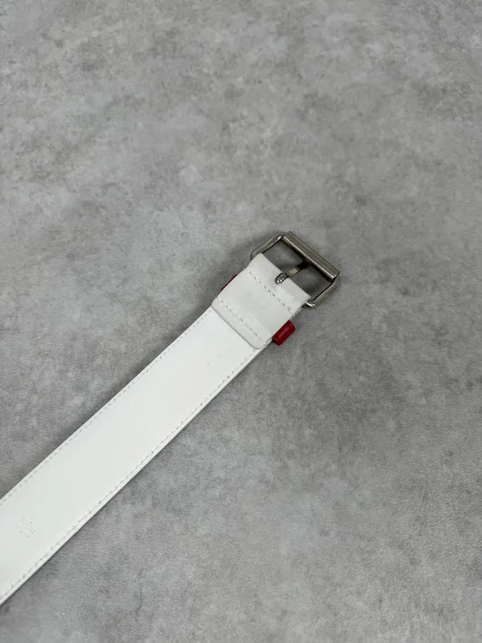Prada White Grey Leather Belt TtqimdA 6