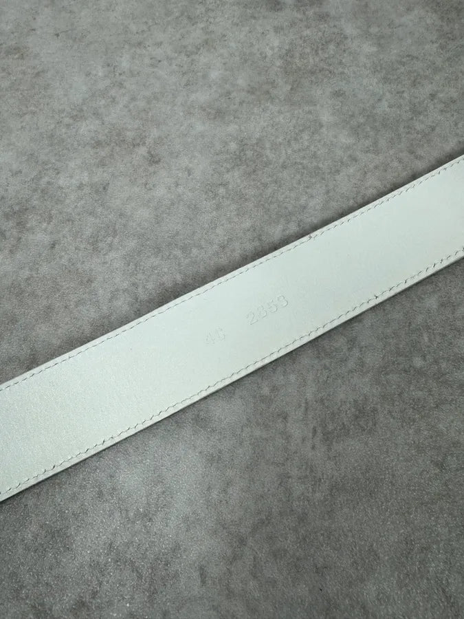 Prada White Grey Leather Belt TtqimdA 8