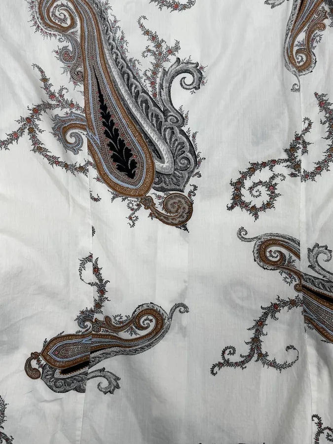 2000s Prada White Paisley Pattern Light Shirt WzcuZEl 9