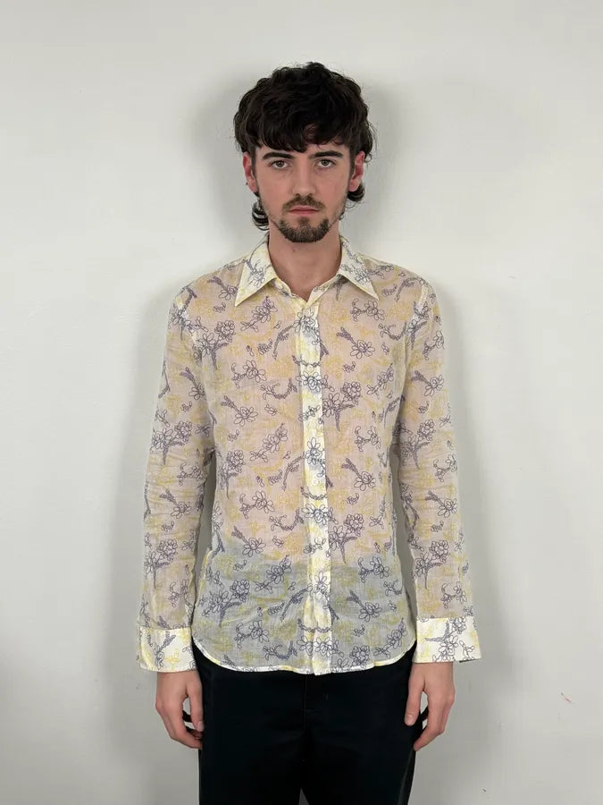 Prada White Clear Sweet Flowers Shirt  aMQUrlr 1