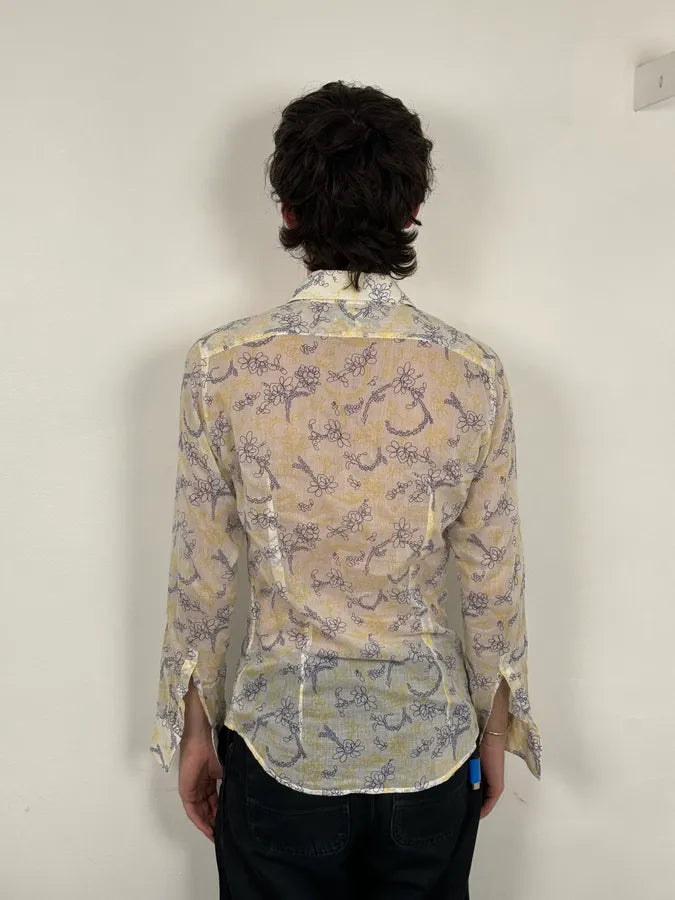Prada White Clear Sweet Flowers Shirt  aMQUrlr 2