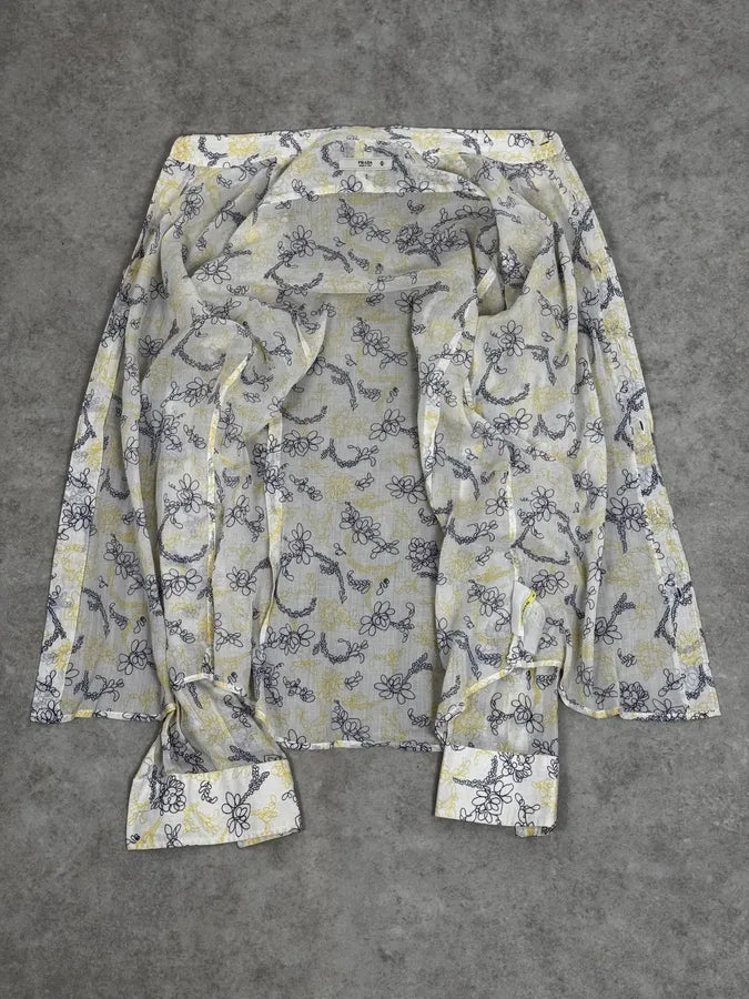 Prada White Clear Sweet Flowers Shirt  aMQUrlr 6