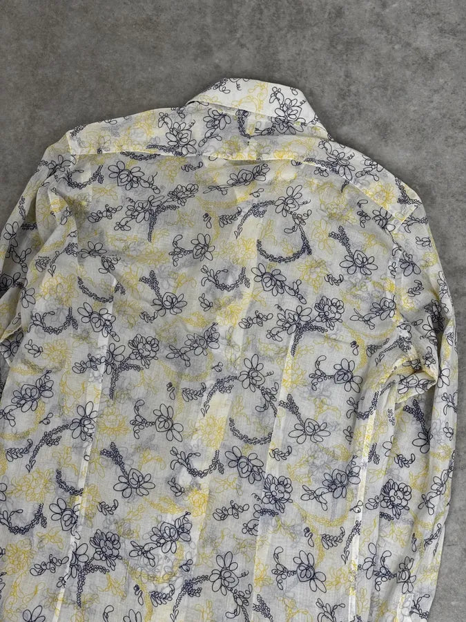 Prada White Clear Sweet Flowers Shirt  aMQUrlr 5