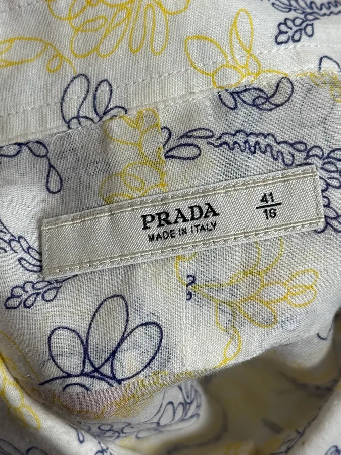 Prada White Clear Sweet Flowers Shirt  aMQUrlr 9