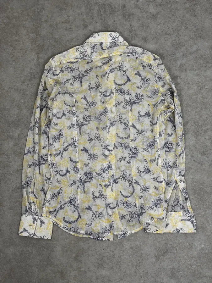 Prada White Clear Sweet Flowers Shirt  aMQUrlr 3