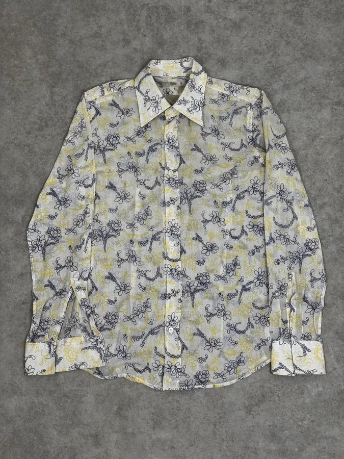 Prada White Clear Sweet Flowers Shirt  aMQUrlr 0