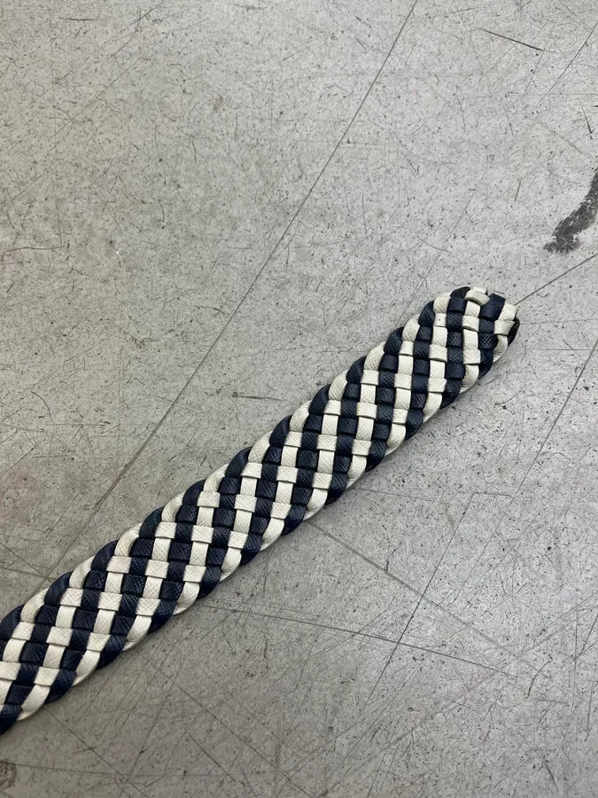 Prada Woven Navy & White Leather Belt APavCqO 6