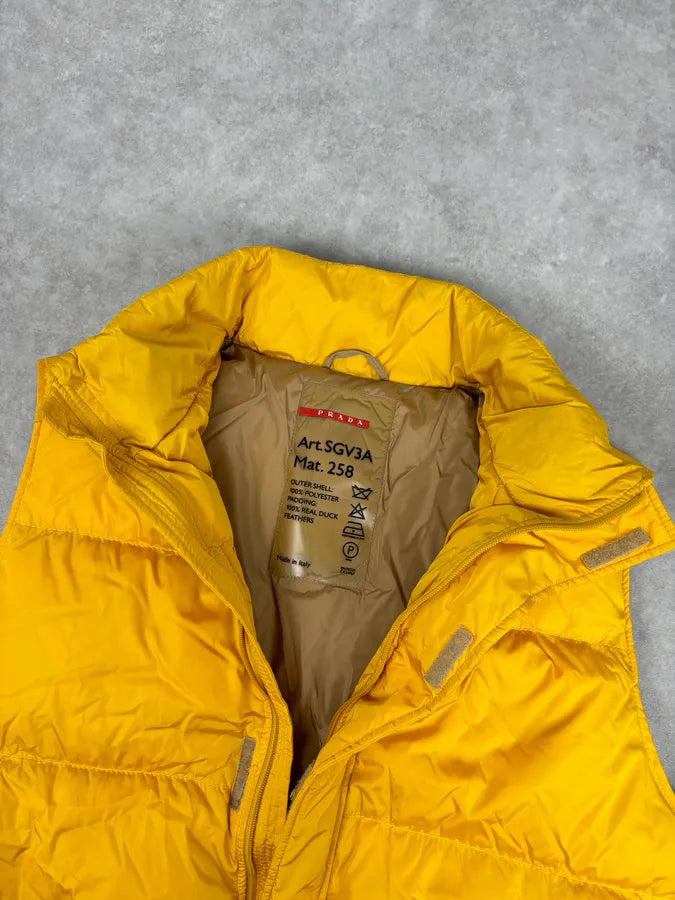 2000s Prada Yellow Down Quilted Puffer Vest GJUyVZO 8