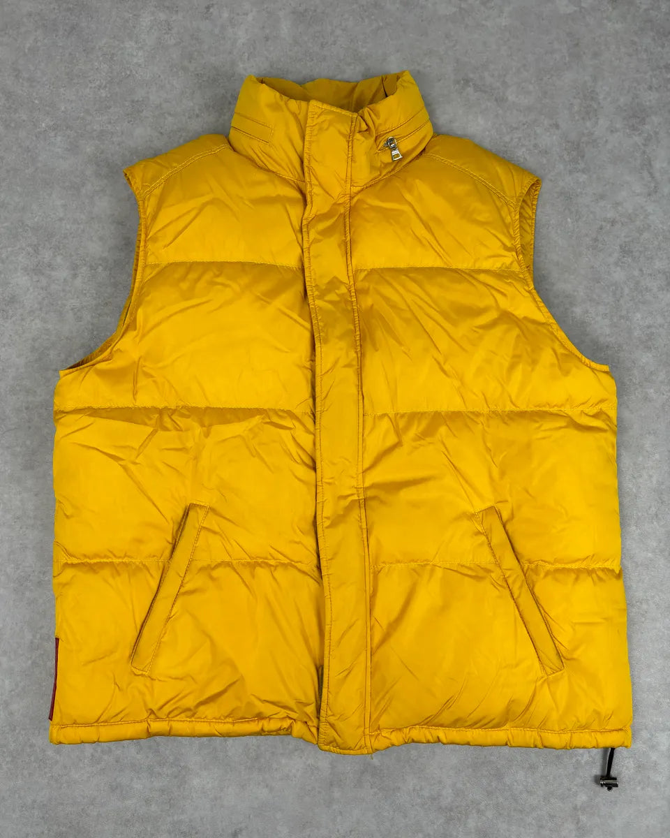 2000s Prada Yellow Down Quilted Puffer Vest GJUyVZO 0