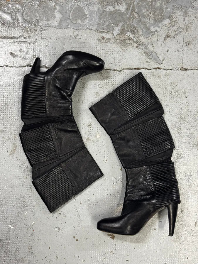 Premiata Black Geometrical High Heels Leather Boots  LMaNjTW 1