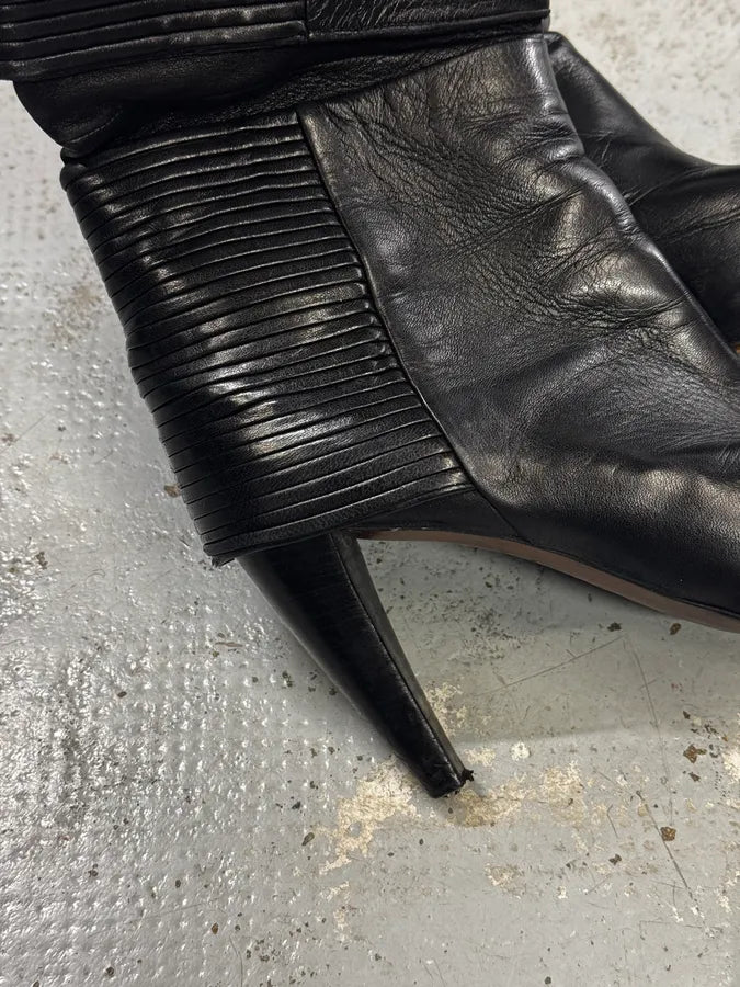 Premiata Black Geometrical High Heels Leather Boots  LMaNjTW 5