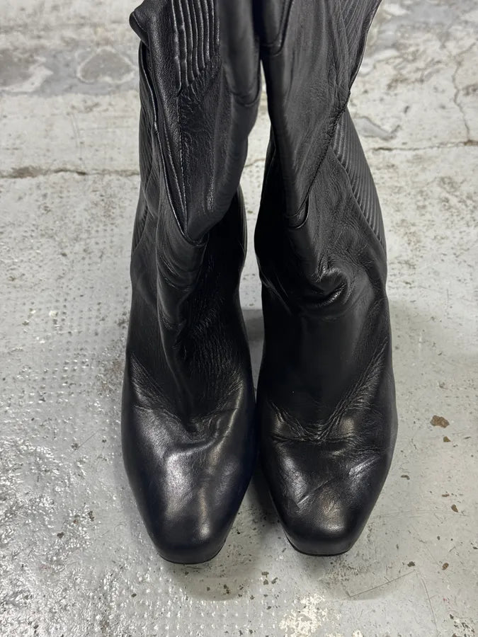 Premiata Black Geometrical High Heels Leather Boots  LMaNjTW 6