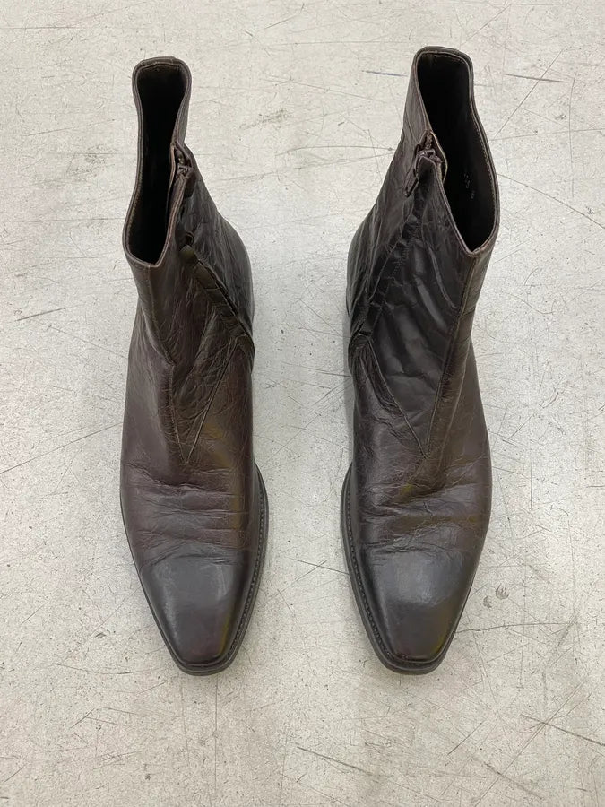 2000s Premiata Brown Eroded Leather Boots ysgILCz 1