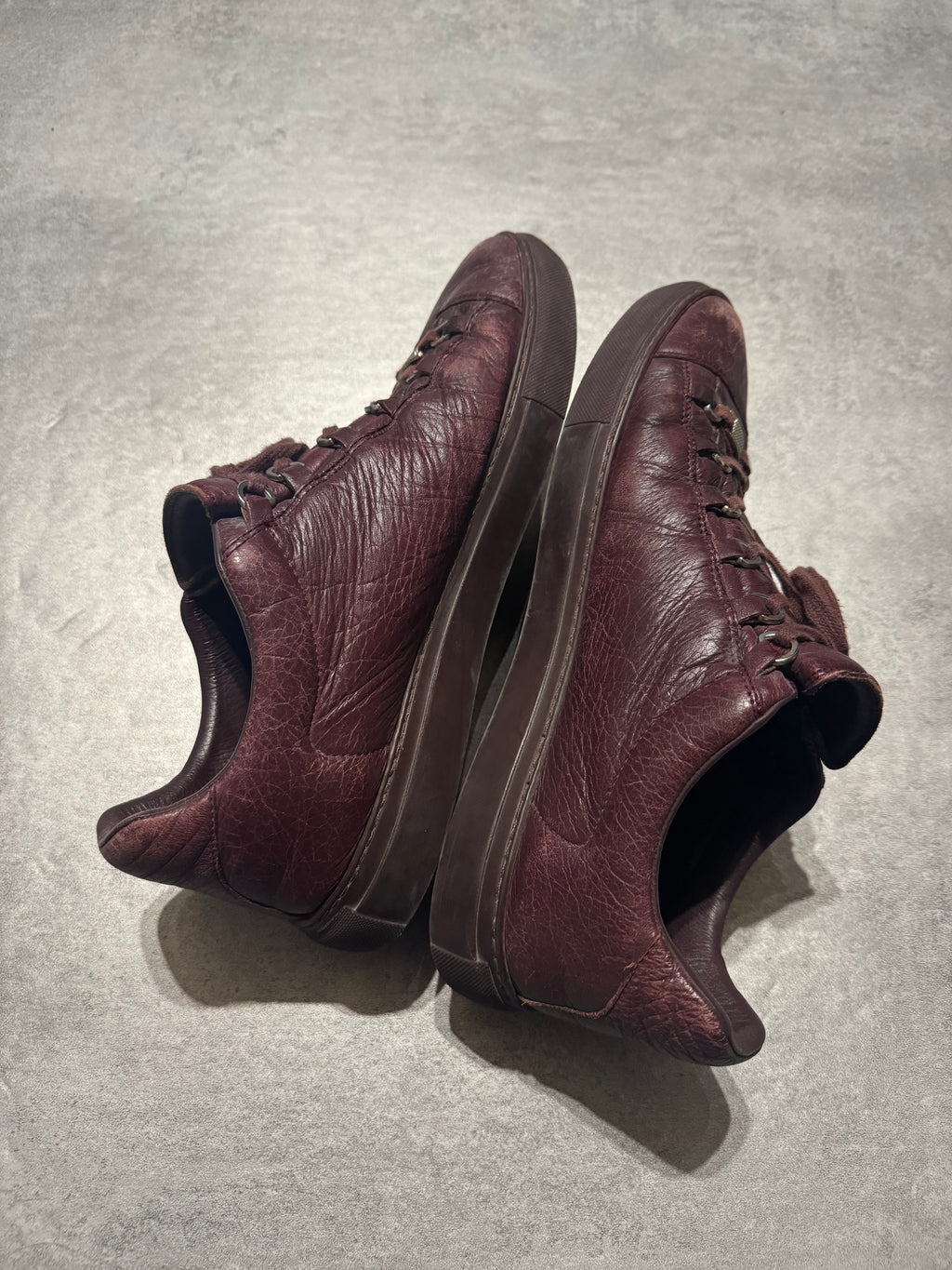 Balenciaga Arena Low Bordeaux Leather Shoes (45,5) - 2