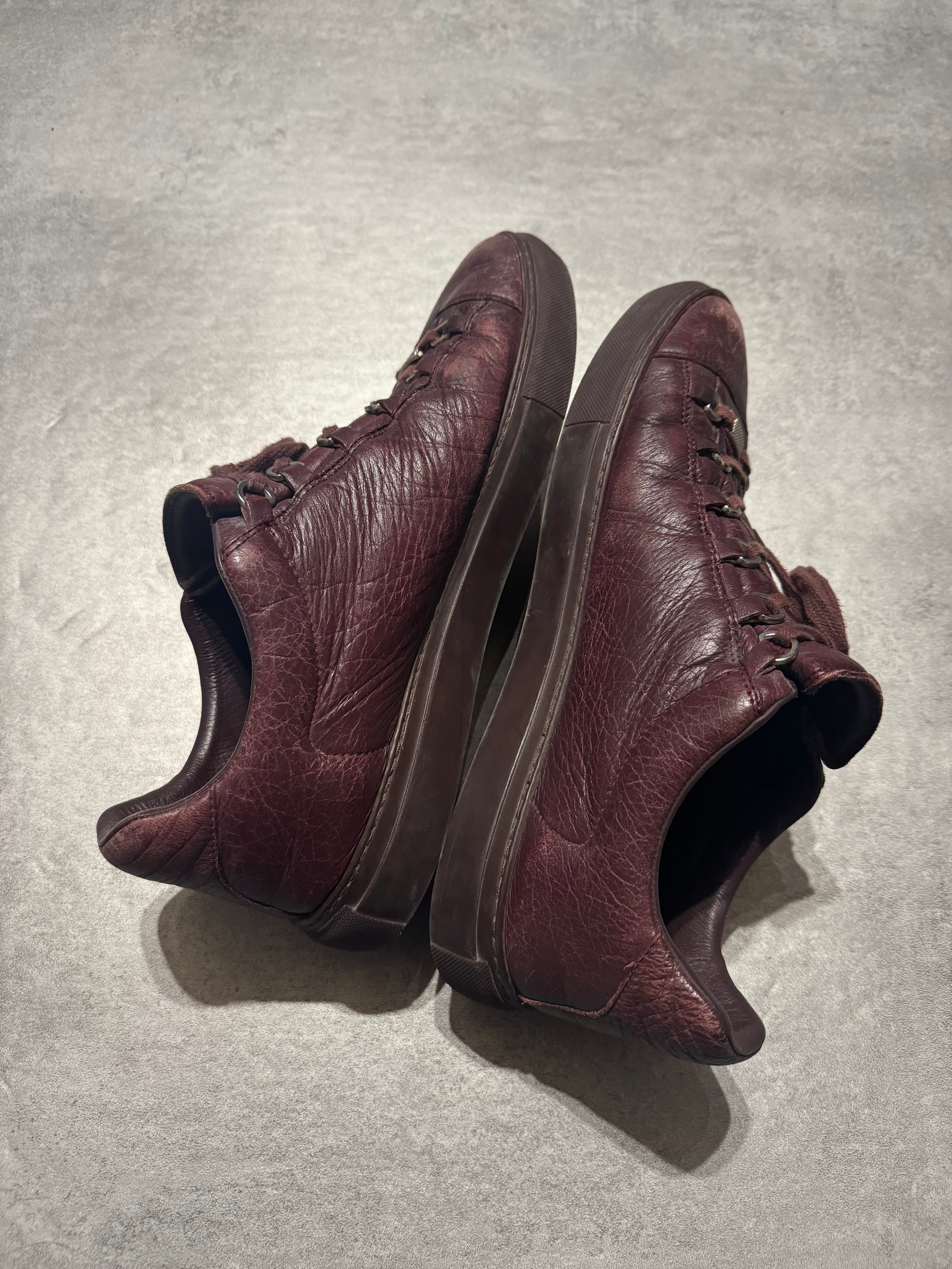 Balenciaga Arena Low Bordeaux Leather Shoes (45,5) - 2