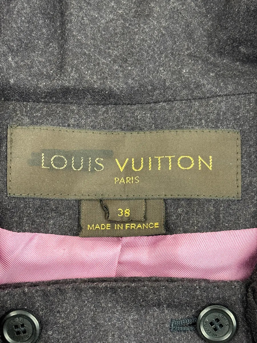2000s Louis Vuitton Dark Grey Wool Rose Collar Double-Breasted Jacket pvWDTJEX 10