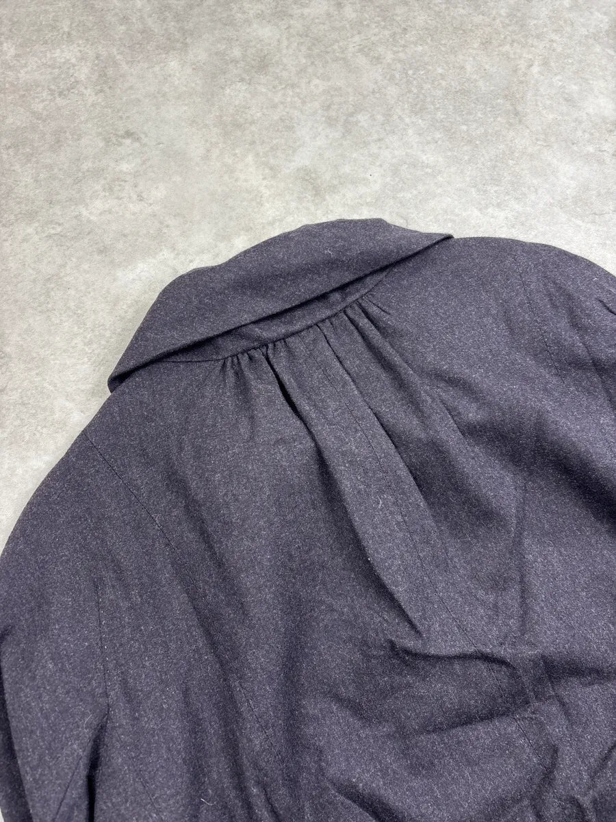 2000s Louis Vuitton Dark Grey Wool Rose Collar Double-Breasted Jacket pvWDTJEX 8