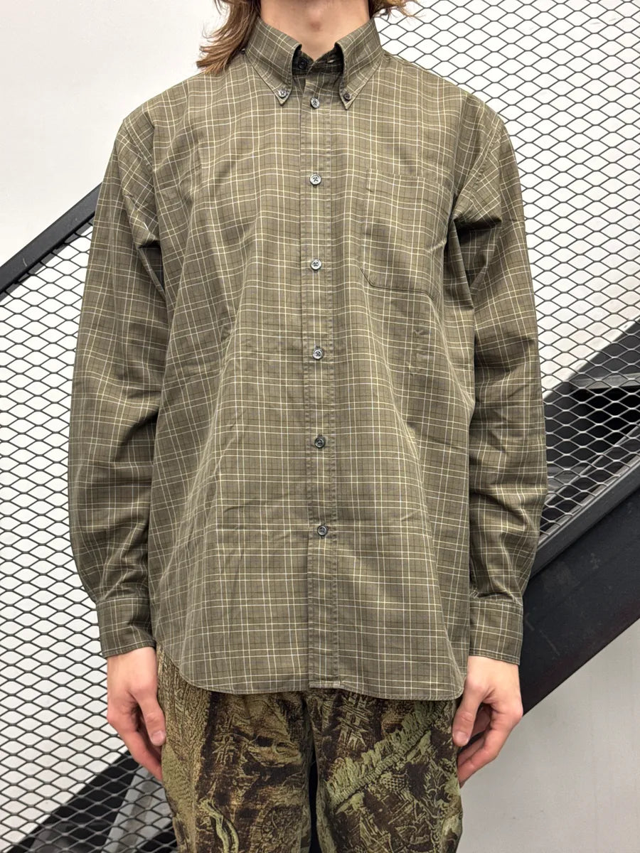 Hermès Khaki Checked Button-Down Shirt pxFcDKEt 1