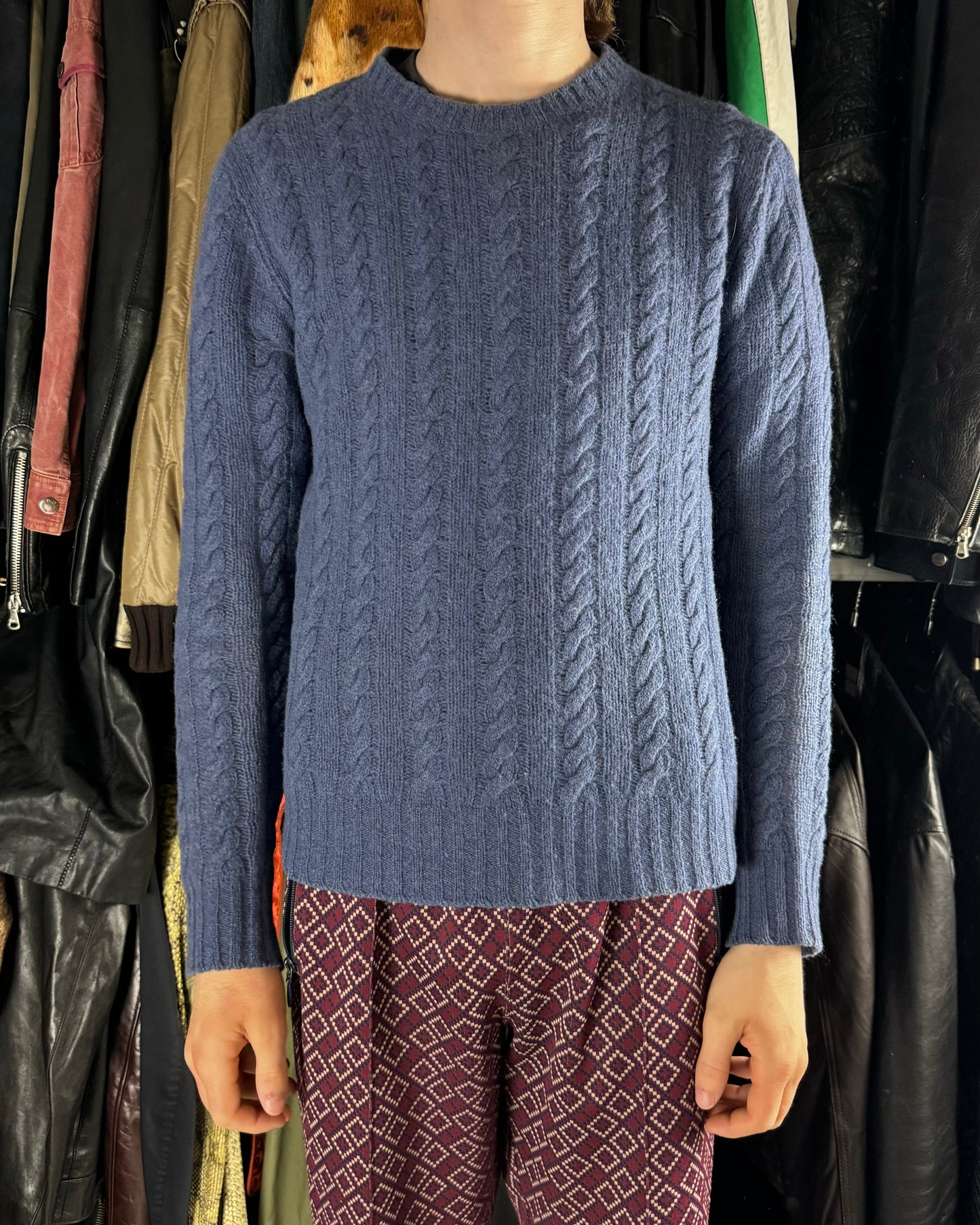 Prada Blue Elegant Wool Sweater (S) - 6