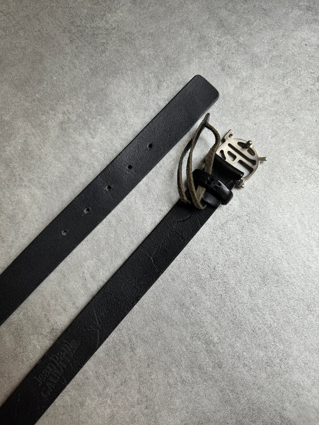 2000s Jean Paul Gaultier Black Buckle Propaganda Belt (OS) - 6