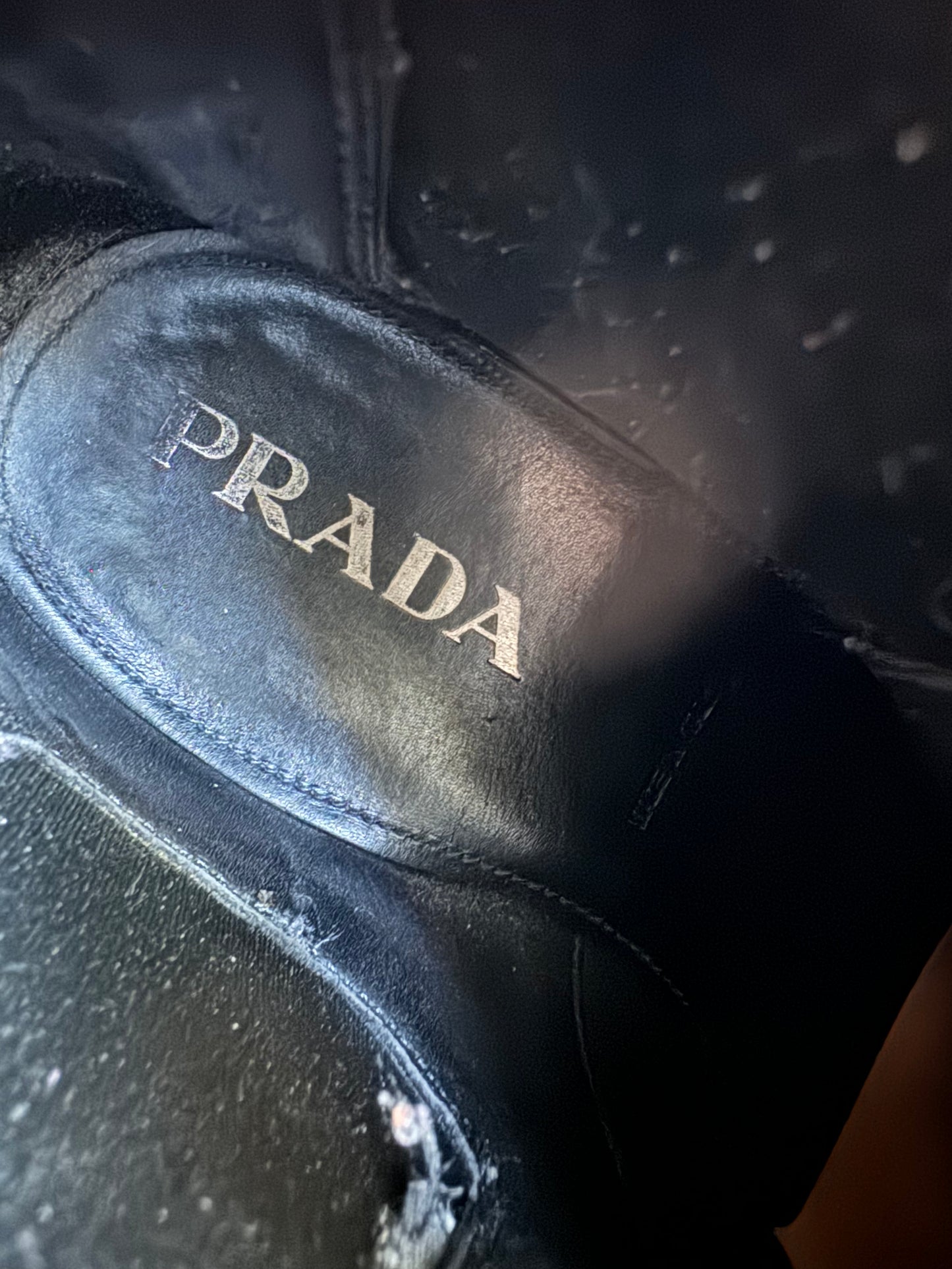 Prada Black Chelsea Leather Boots  (39) - 8