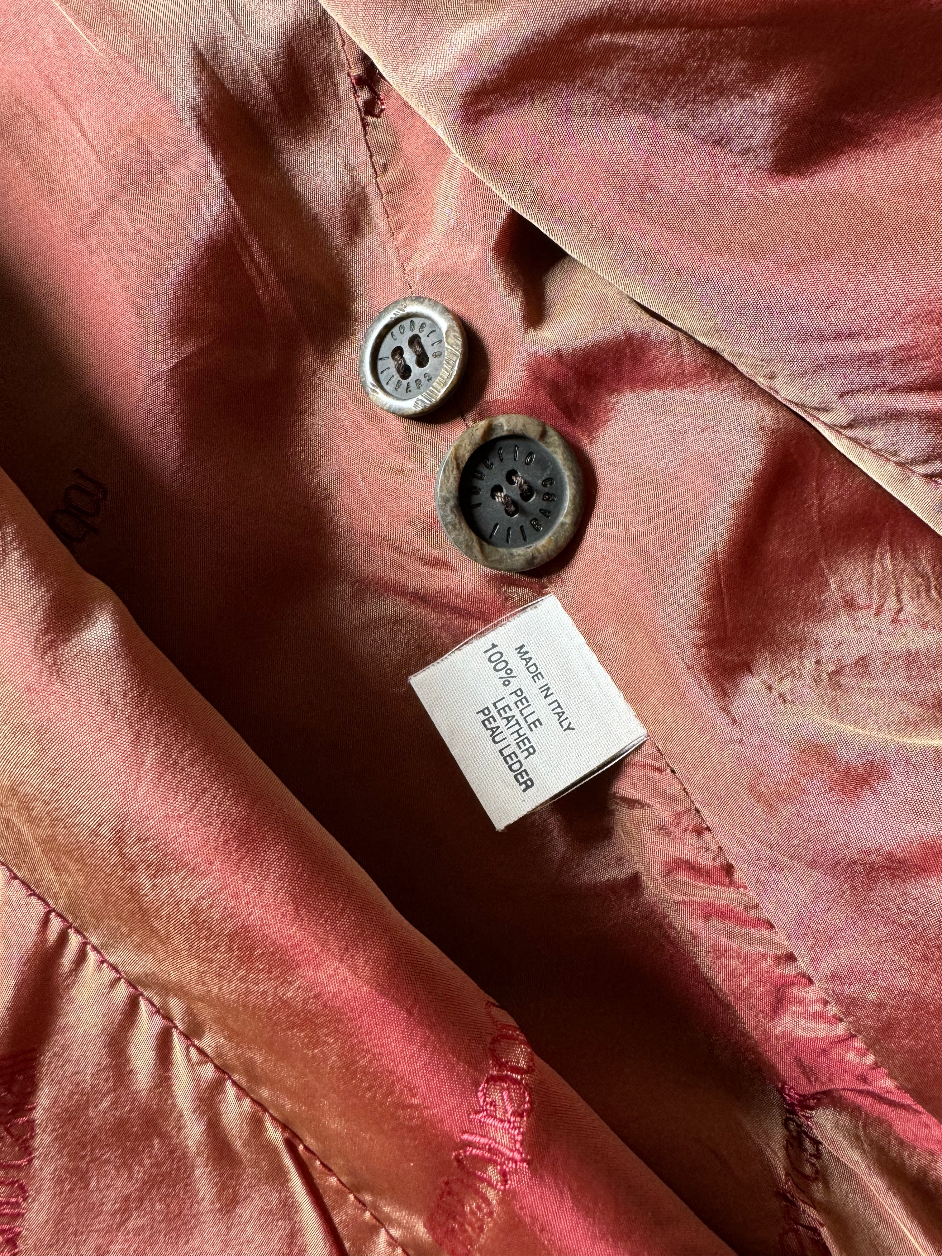 FW1999 Roberto Cavalli Eroded UlLeather Suit Jacket (S) - 6