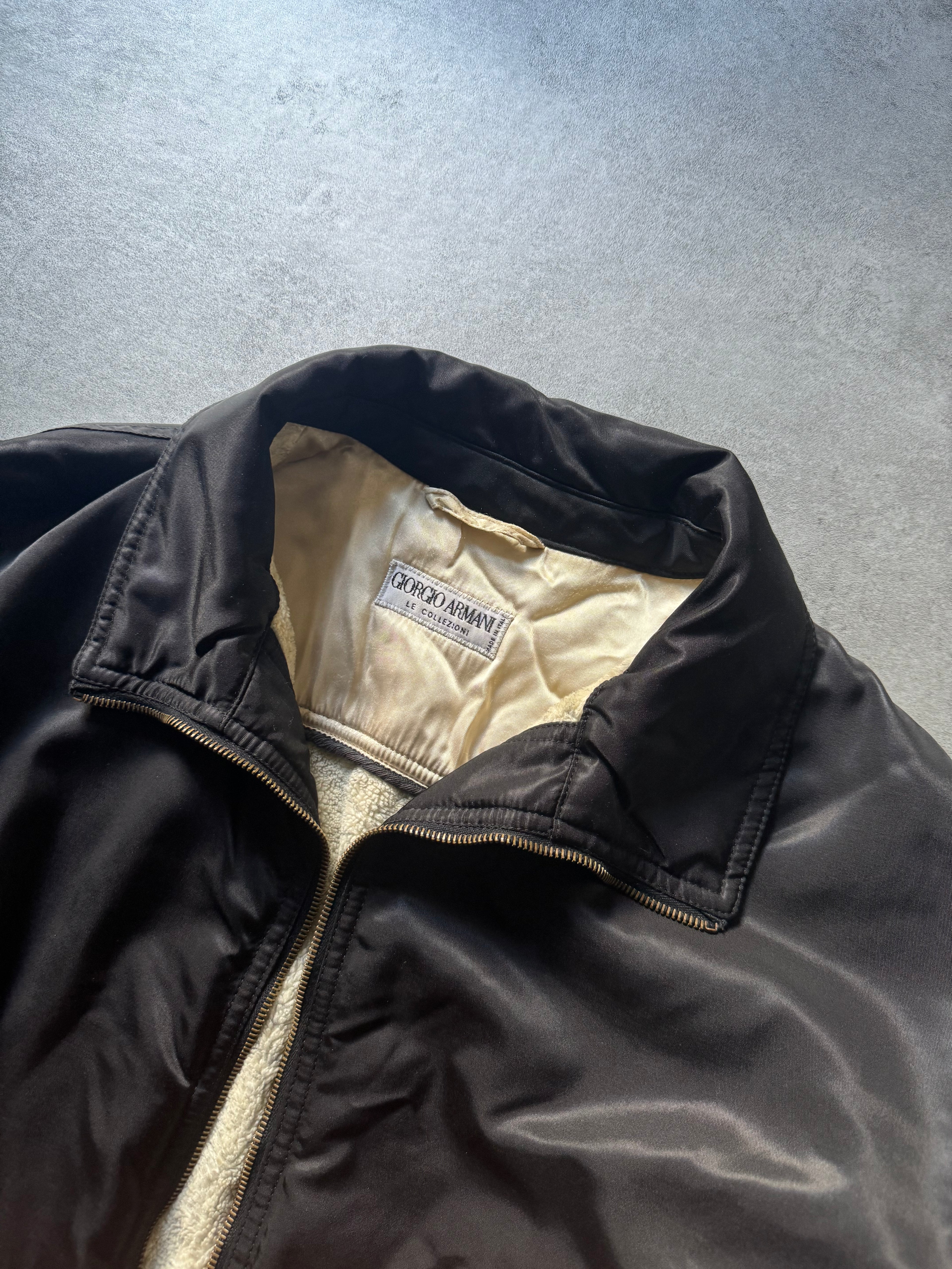 1980s Giorgio Armani Black Bomber Jacket (M) - 8