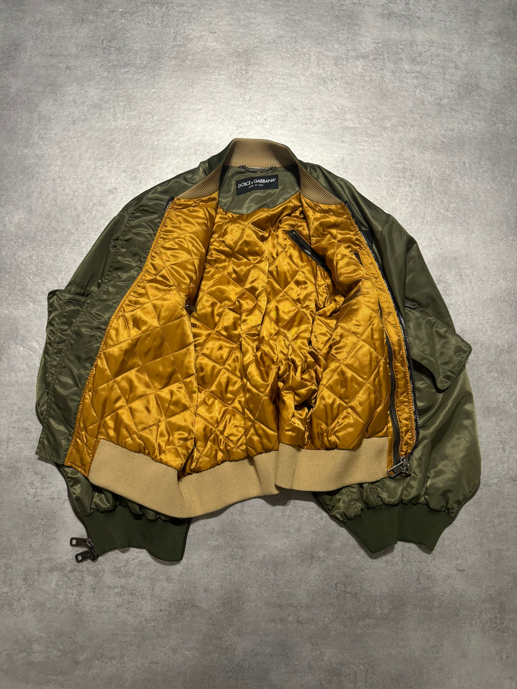Dolce & Gabbana Olive Military Multi Zips Bomber Jacket (M/L) - 6